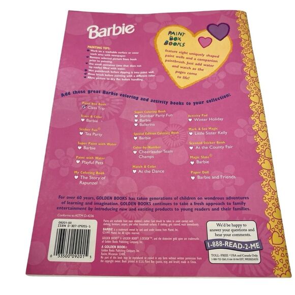 Vintage 1997 Barbie Paint Box Book Claas Trip School Field Trip Golden Book - Picture 2 of 11
